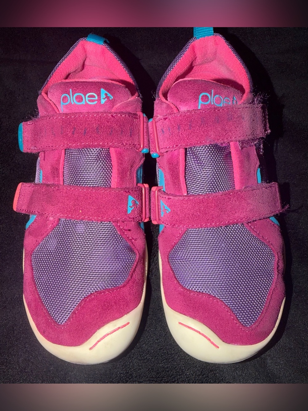 PLAE Kids Magenta and Purple Hook-and-Loop Sneakers